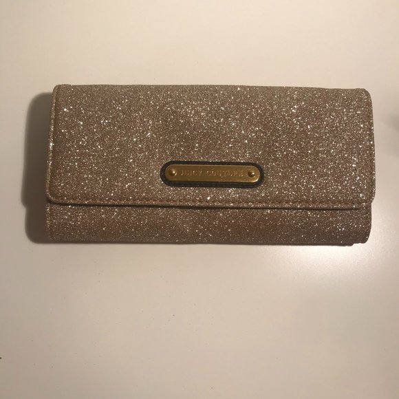 JUICY COUTURE GOLD SPARKLE CONVERTIBLE CLUTCH/PURSE/WALLET NEW WITH TAGS - Picture 1 of 12